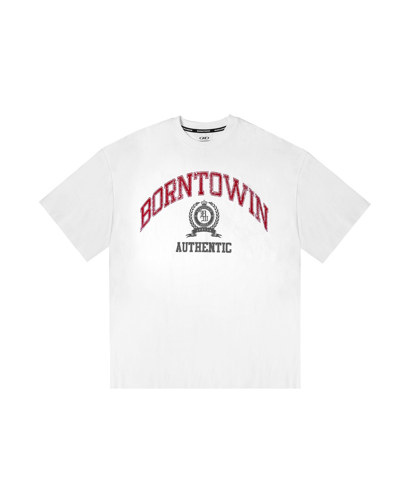 CRACK BORNTOWIN EMBLEM T-SHIRTS [WHITE]