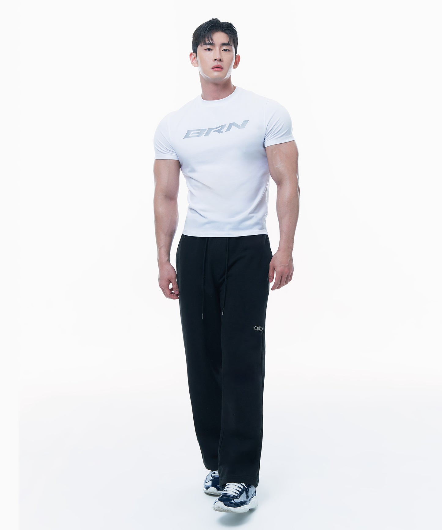 BRN REFLECTIVE MUSCLE FIT T-SHIRTS [WHITE]