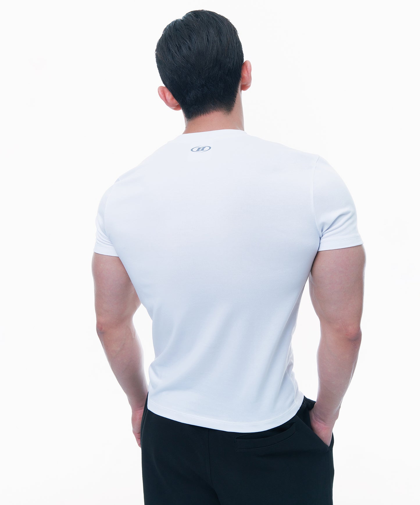 BRN REFLECTIVE MUSCLE FIT T-SHIRTS [WHITE]