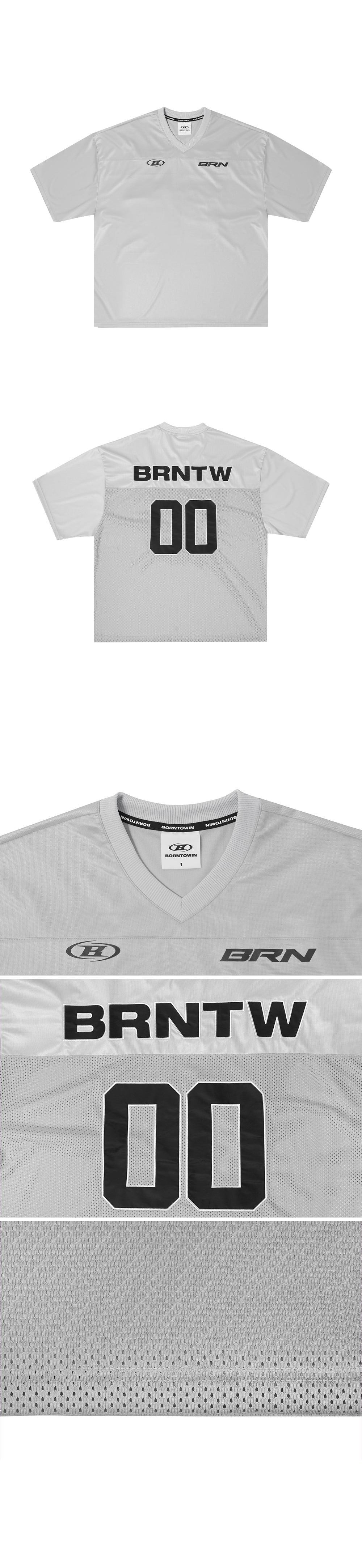 NUMBER 00 RUGBY JERSEY T-SHIRTS [GREY]