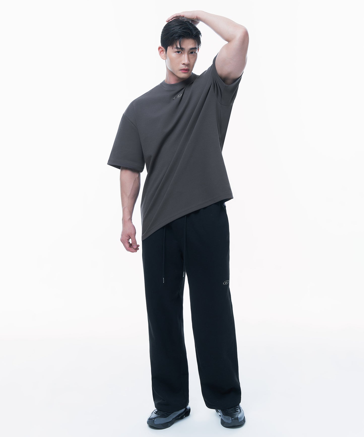 SILVER B OVER FIT T-SHIRTS [CHARCOAL]