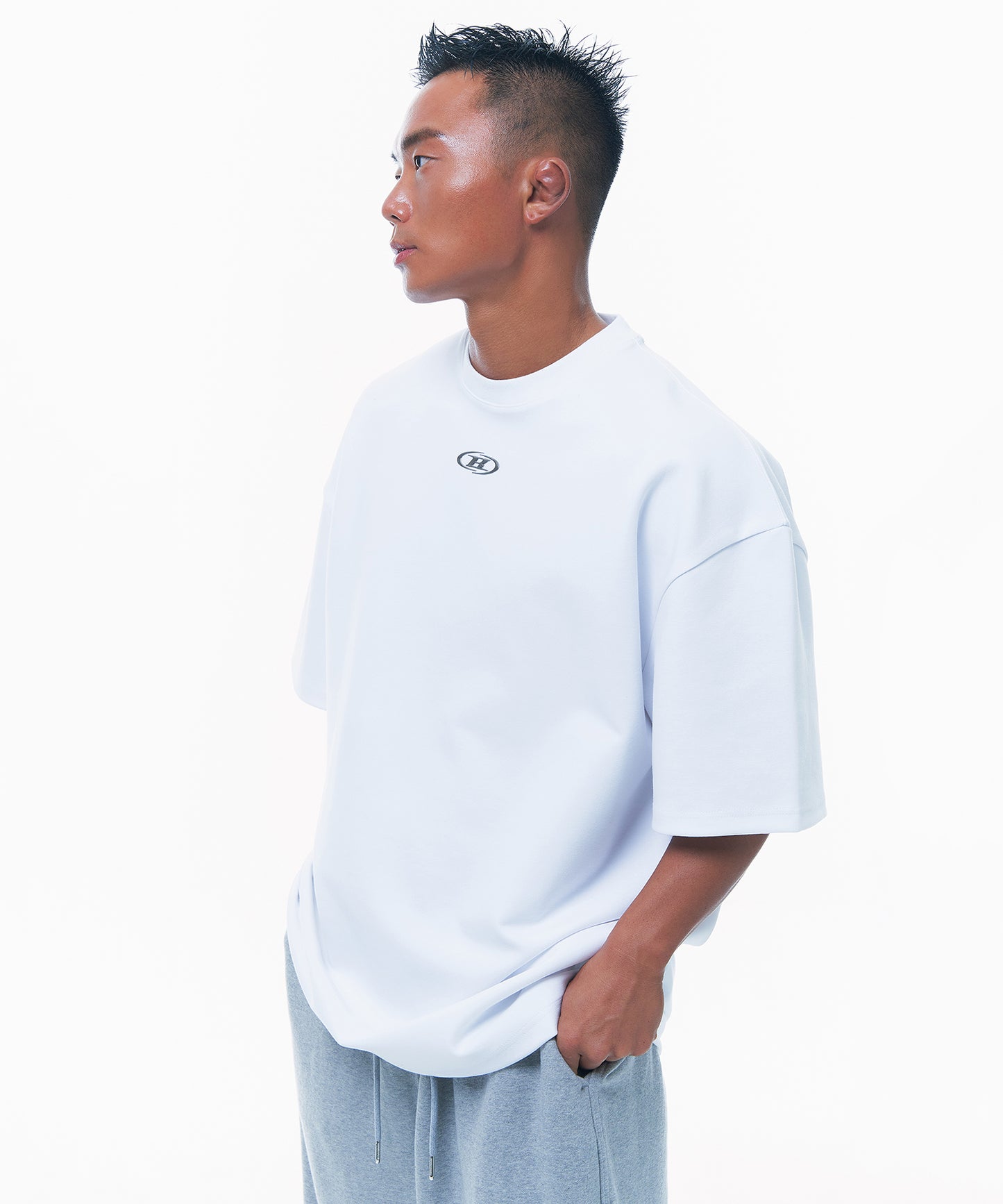 SILVER B OVER FIT T-SHIRTS [WHITE]