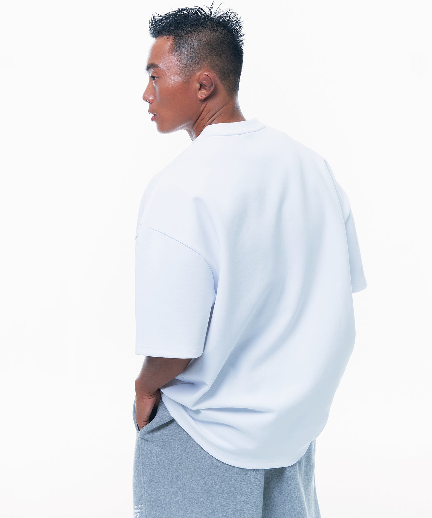 SILVER B OVER FIT T-SHIRTS [WHITE]