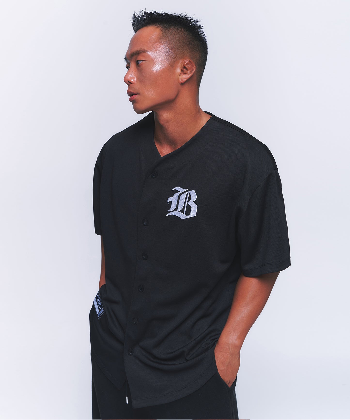 AUTHENTIC BASEBALL JERSEY T-SHIRTS [BLACK]