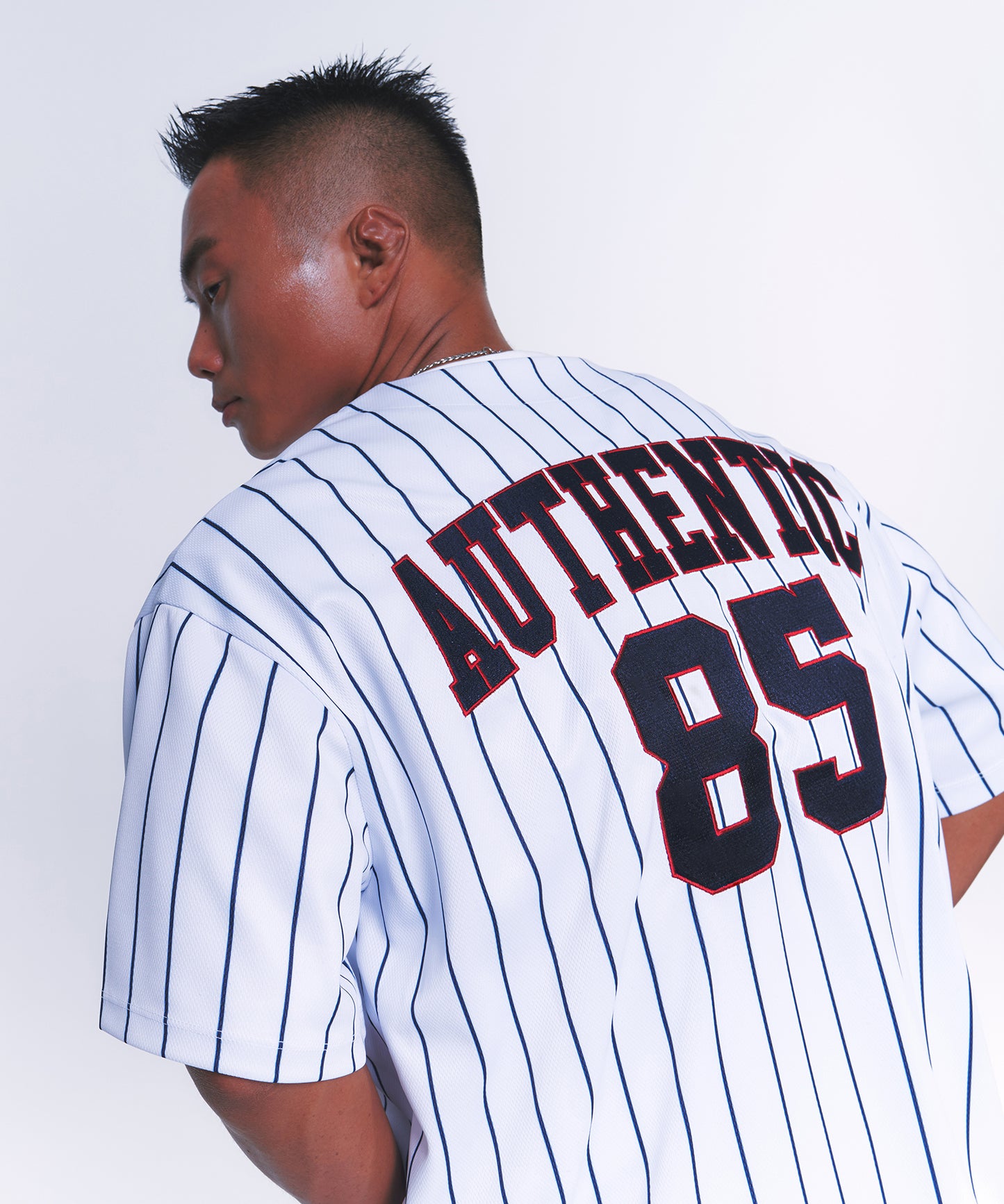 AUTHENTIC BASEBALL JERSEY T-SHIRTS [WHITE]