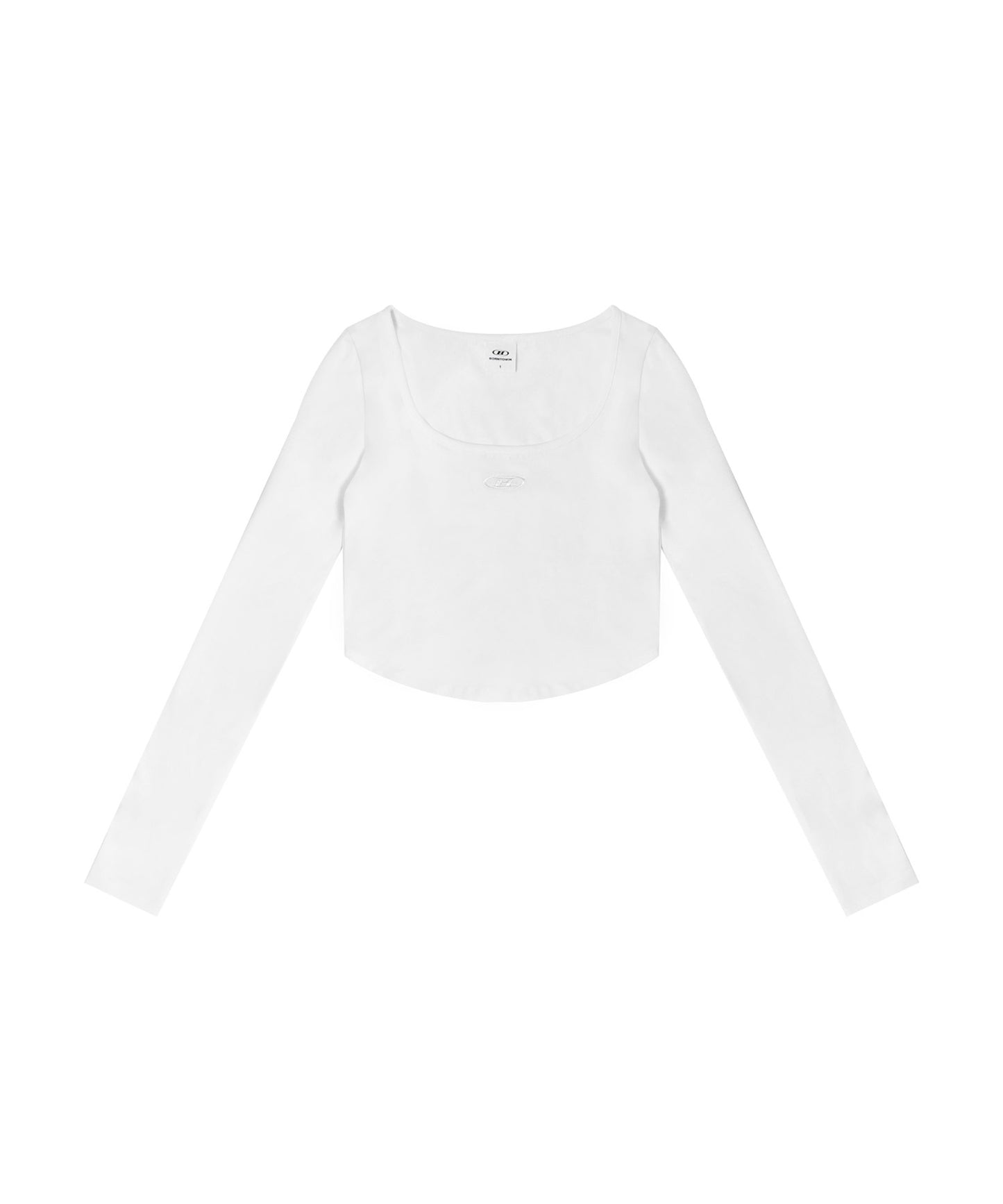 SCOOP NECK SEMI CROP LONGSLEEVE [WHITE]