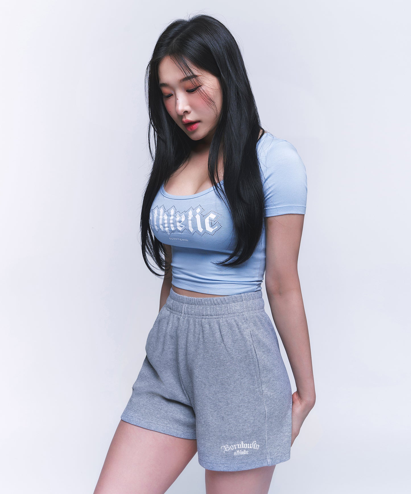 WAFFLE WOMENS SHORTS [MELANGE GREY]