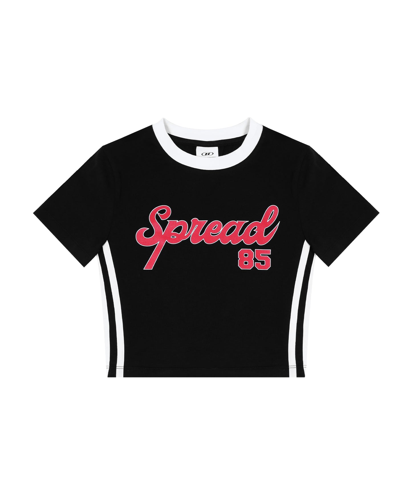 SPREAD CROP T-SHIRTS [BLACK]