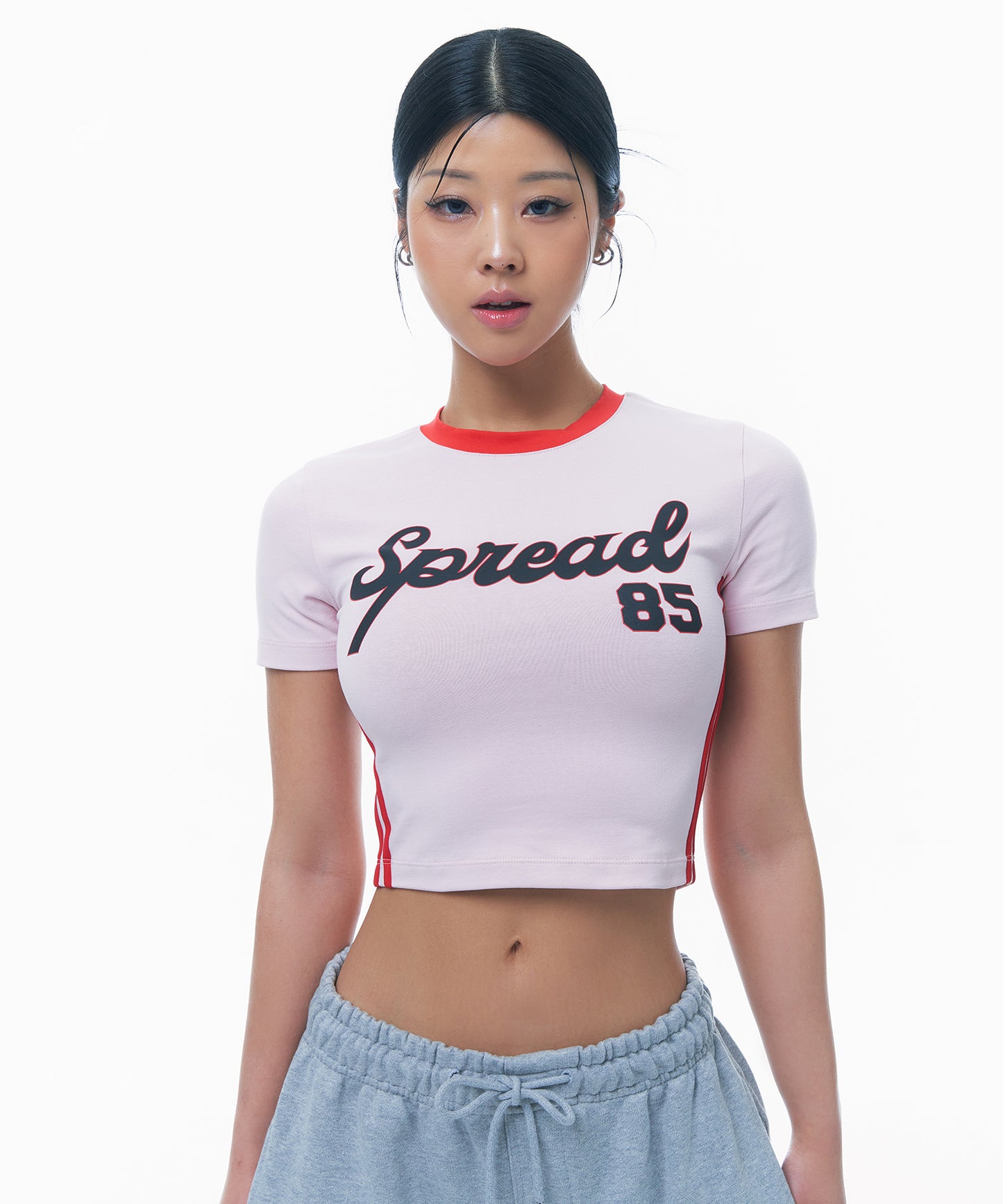 SPREAD CROP T-SHIRTS [PINK]