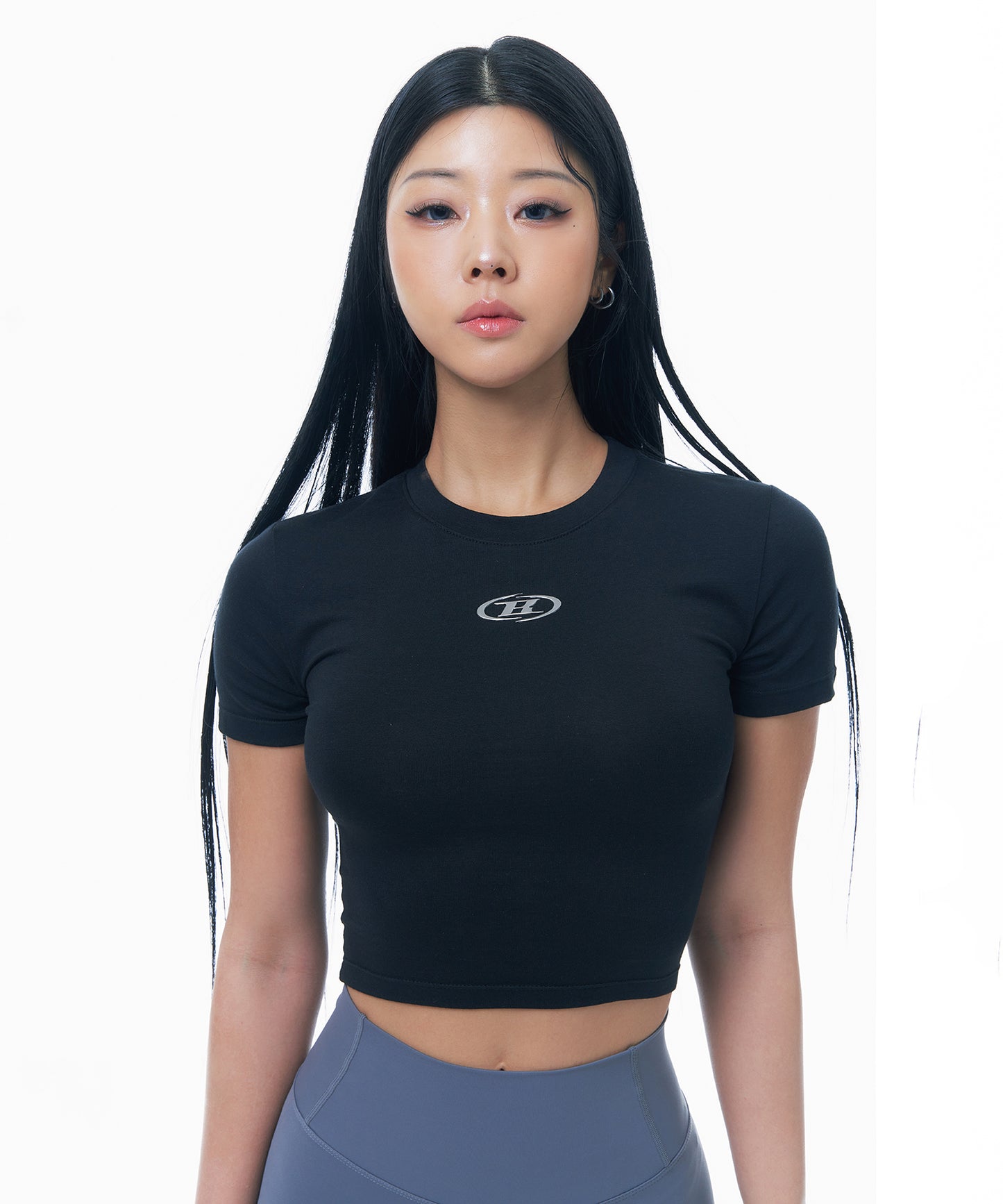 SILVER B MODAL CROP T-SHIRTS [BLACK]