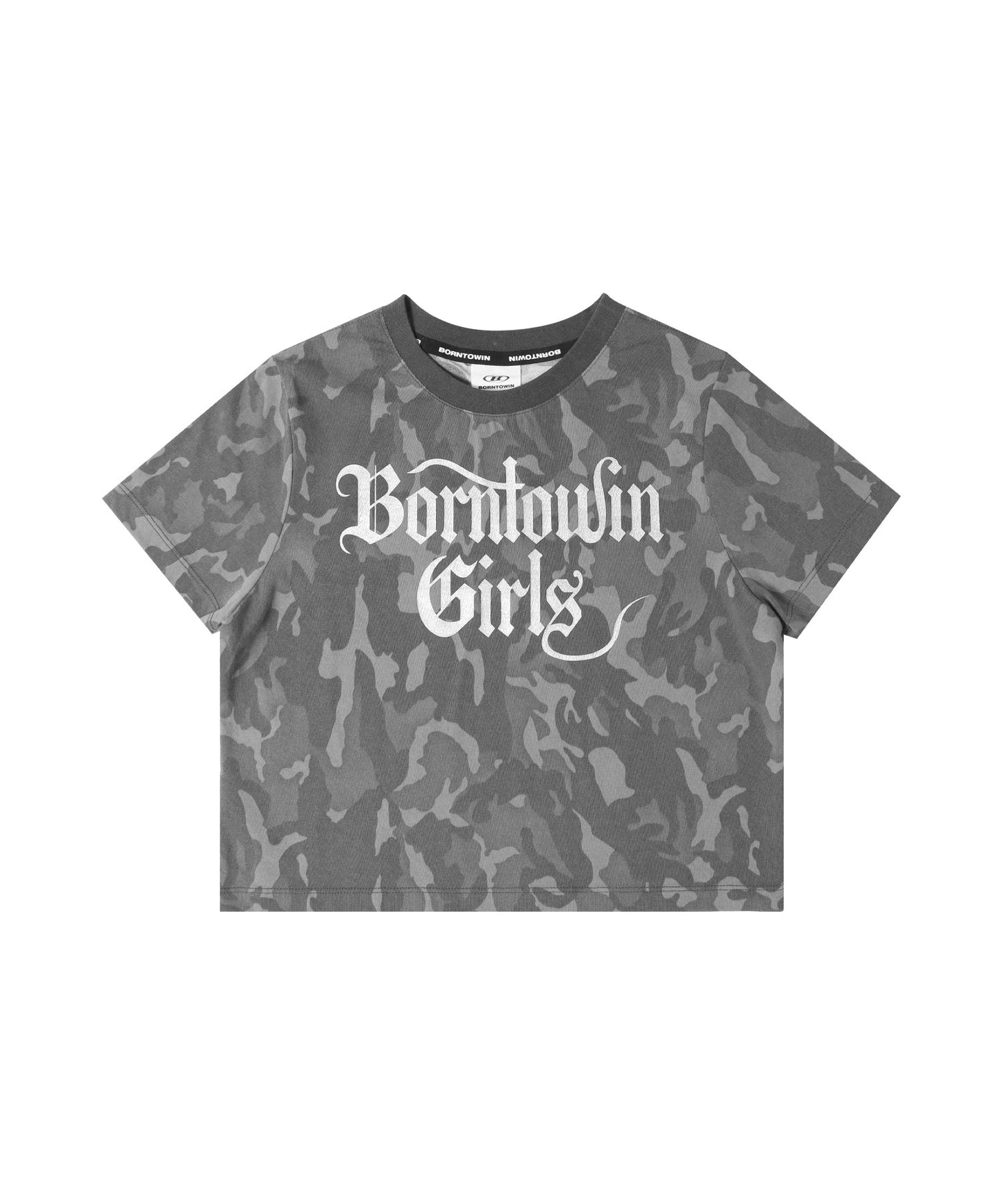 GLITTER B GIRLS CROP T-SHIRTS [CAMO]