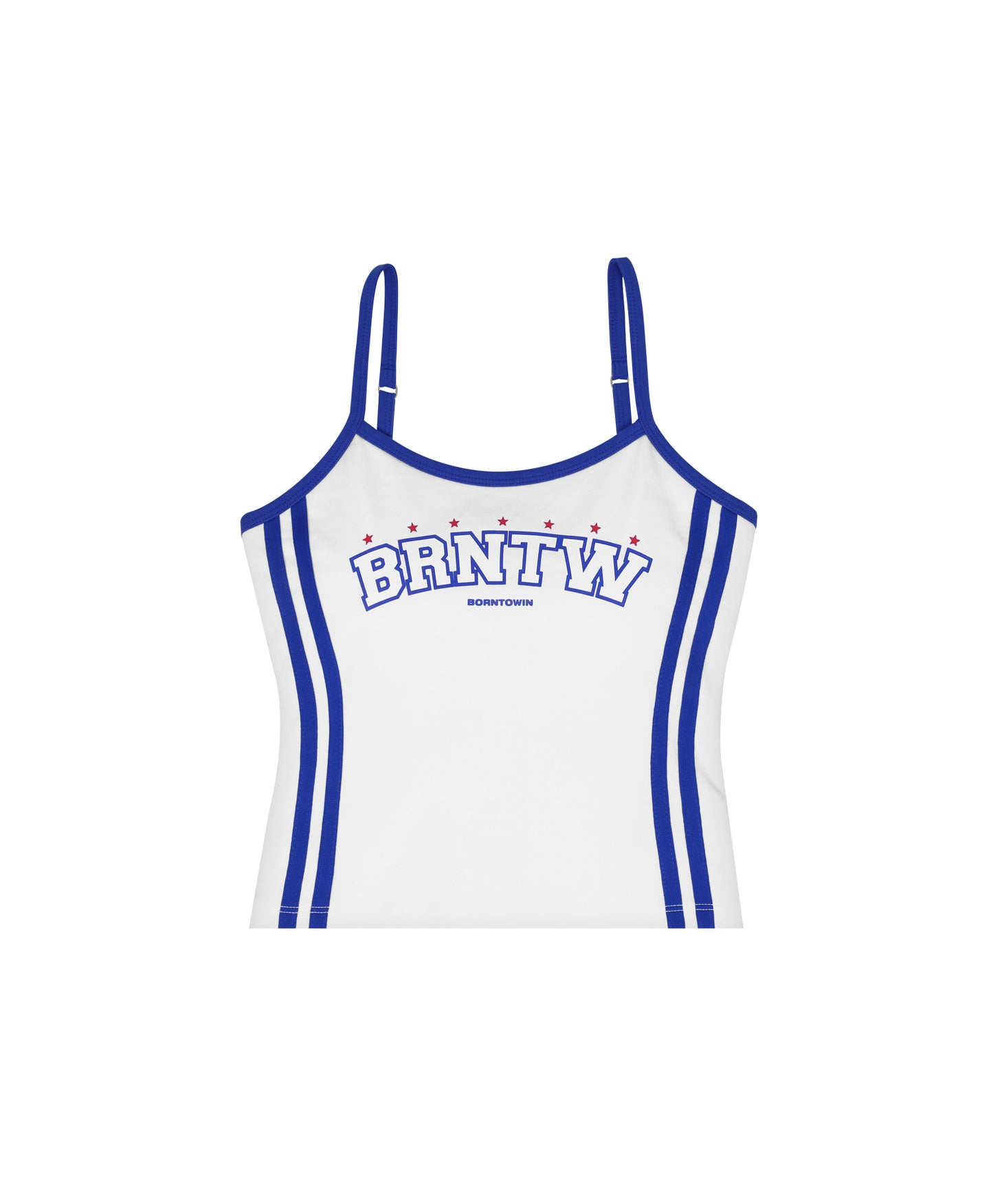 BRNTW TRACK LINE CROP SLEEVELESS [WHITE]