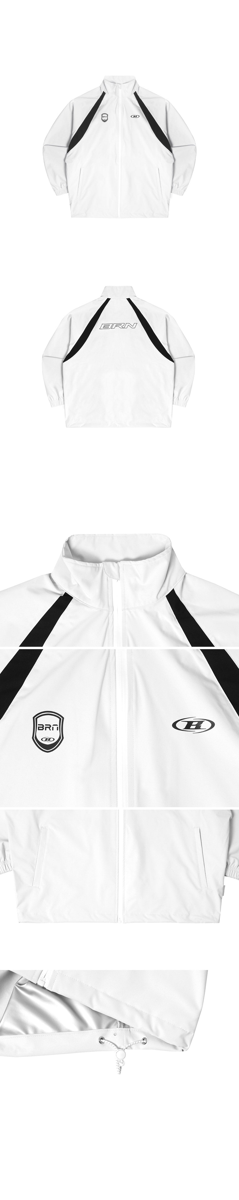 BRN EMBLEM BOOSTER ZIP-UP JACKET [WHITE]