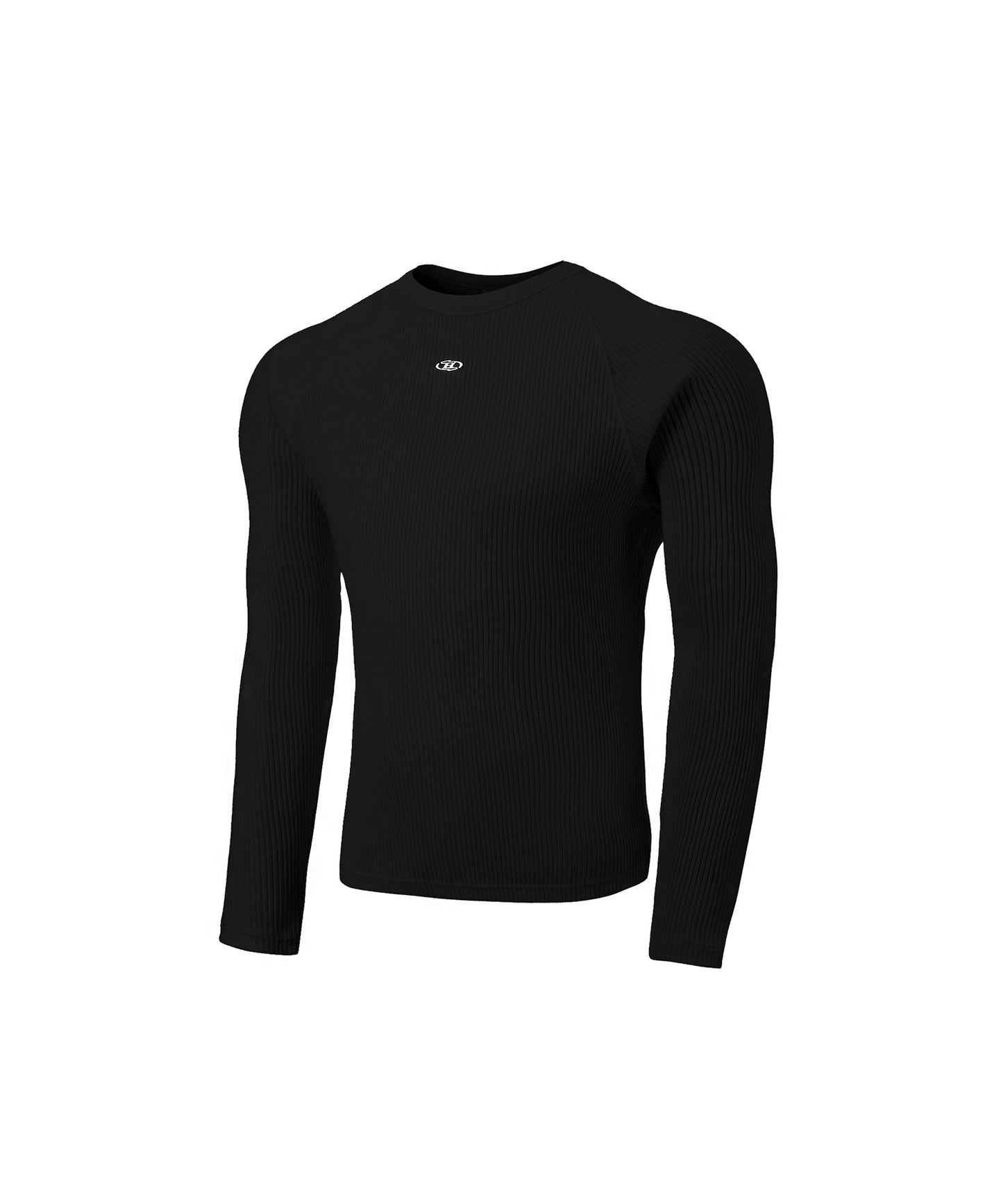 B PENDANT RIBBED LONGSLEEVE [BLACK]