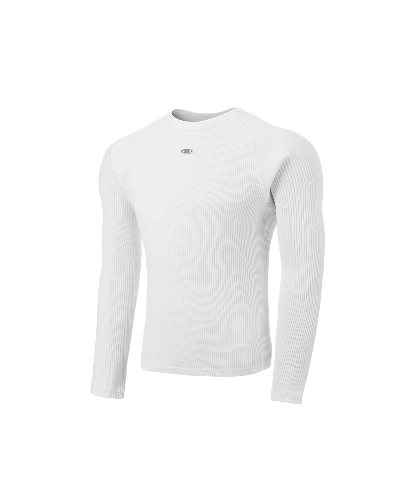 B PENDANT RIBBED LONGSLEEVE [WHITE]