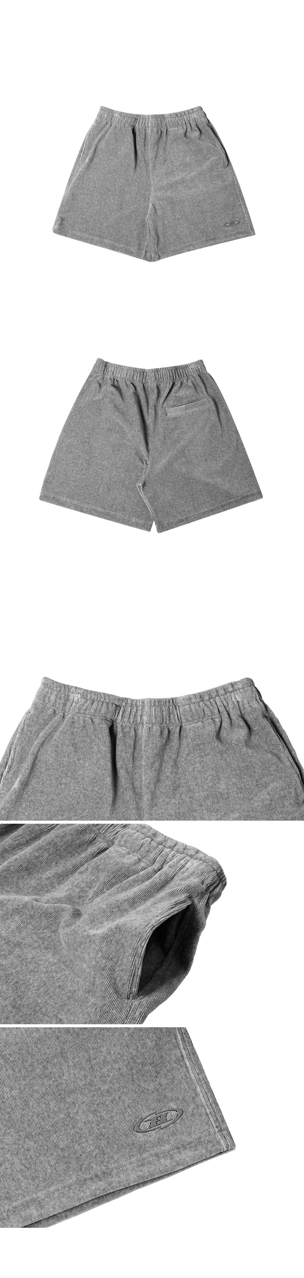 B CHROME VELOUR HALF PANTS [MELANGE GREY]