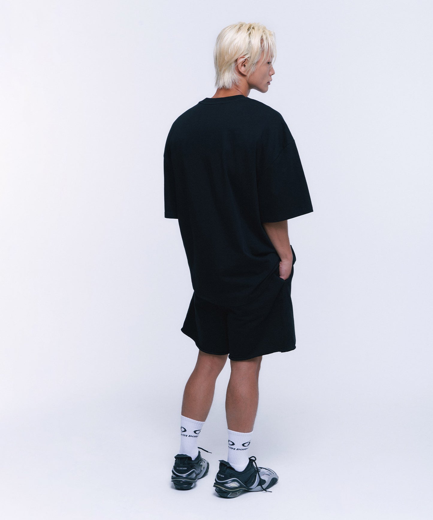 REVERSE MIX HALF PANTS SHORT VER [BLACK]