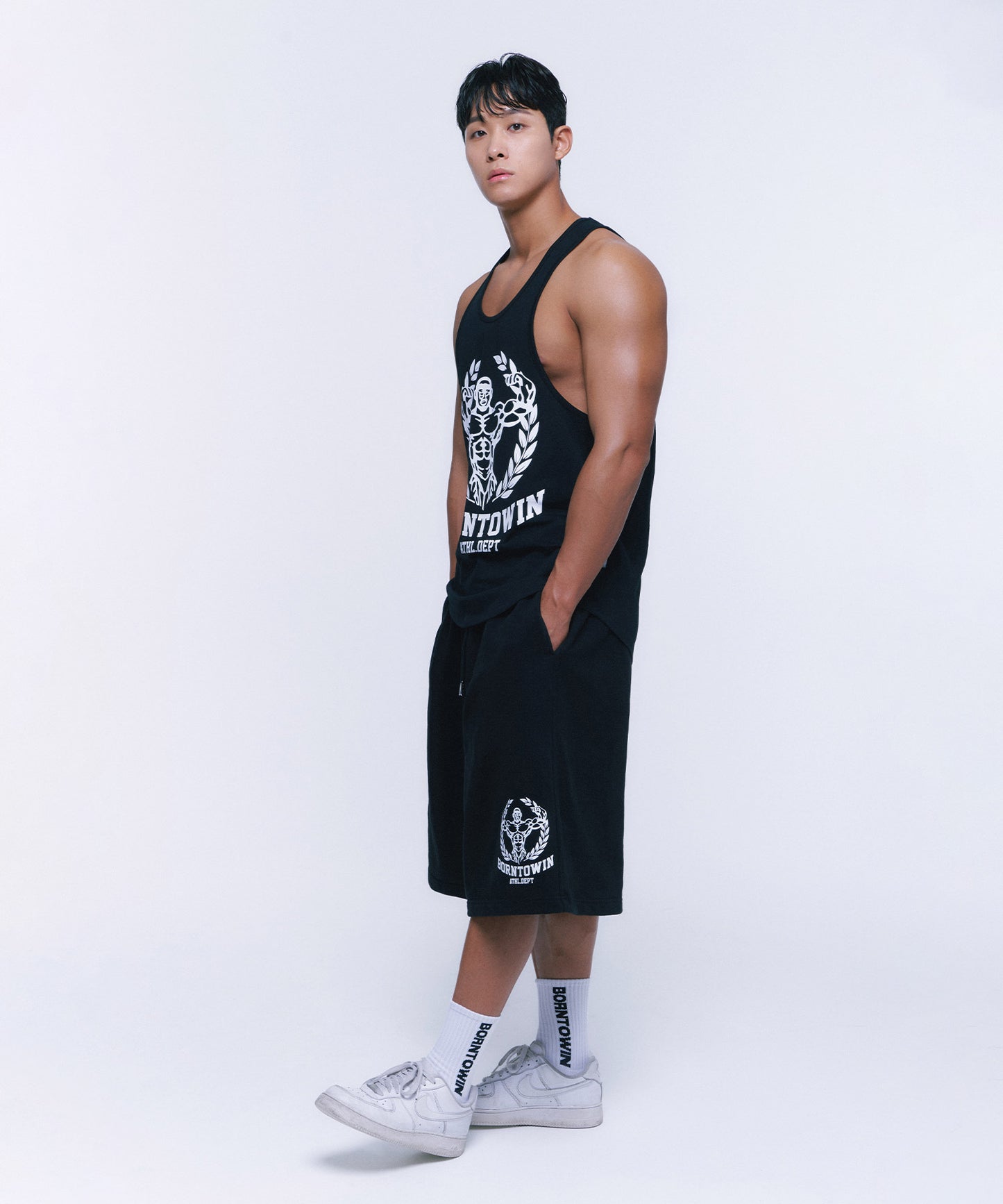 NEW RAISEBORN DEEP FIT SLEEVELESS [BLACK]