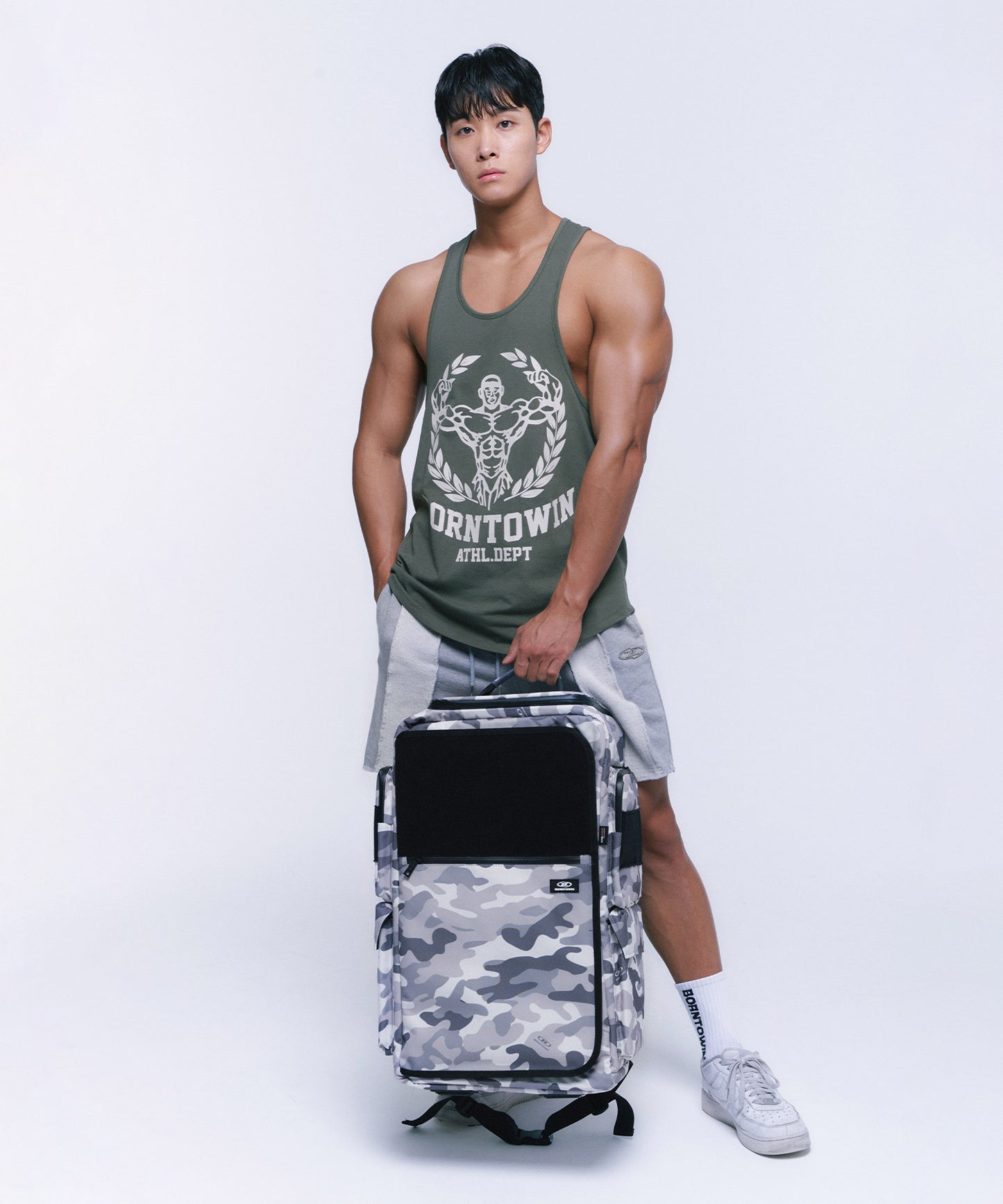 NEW RAISEBORN DEEP FIT SLEEVELESS [KHAKI]