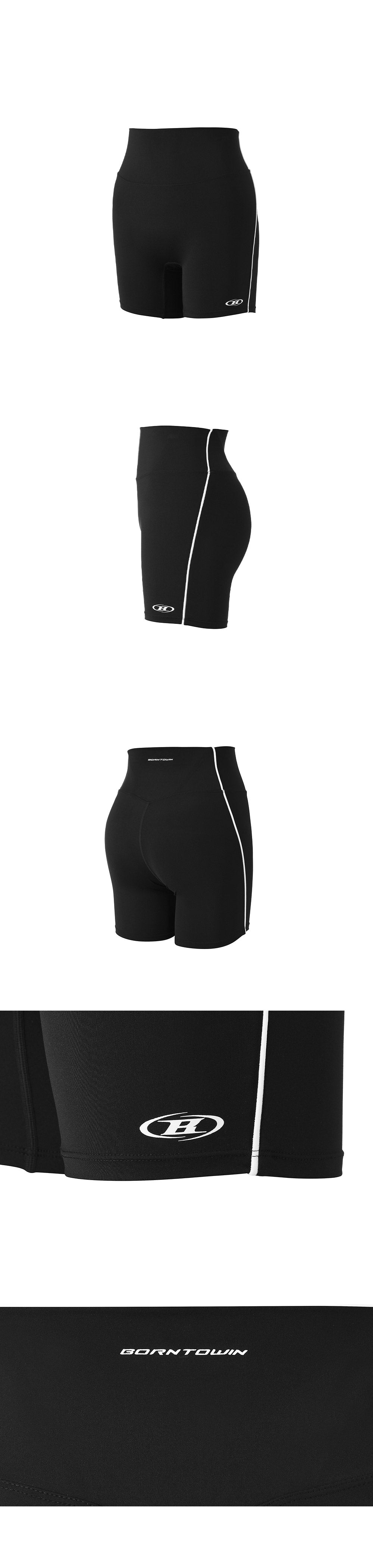 SYMBOL B PIPING 3.5 BIKER SHORTS [BLACK]