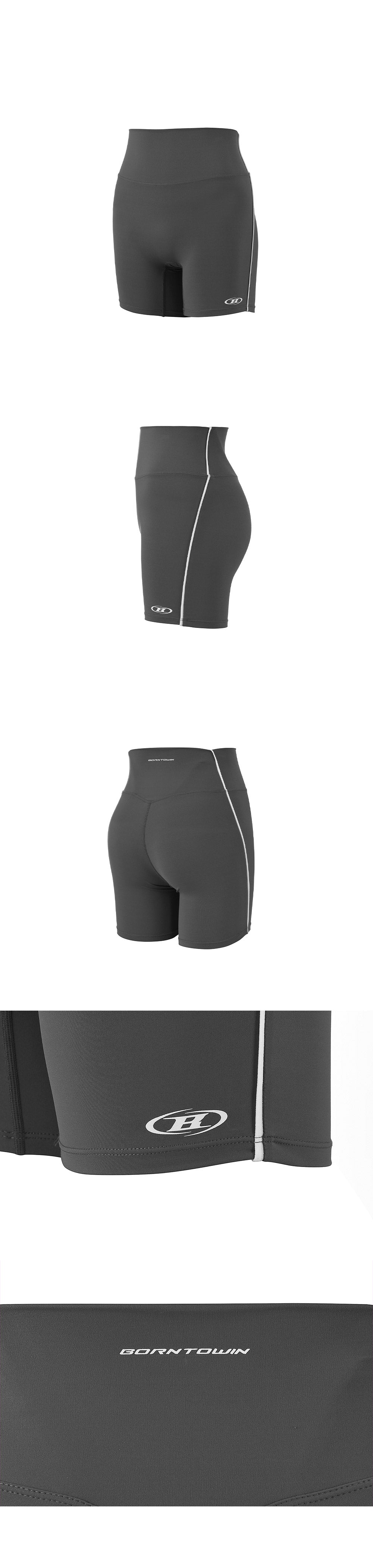 SYMBOL B PIPING 3.5 BIKER SHORTS [CHARCOAL]