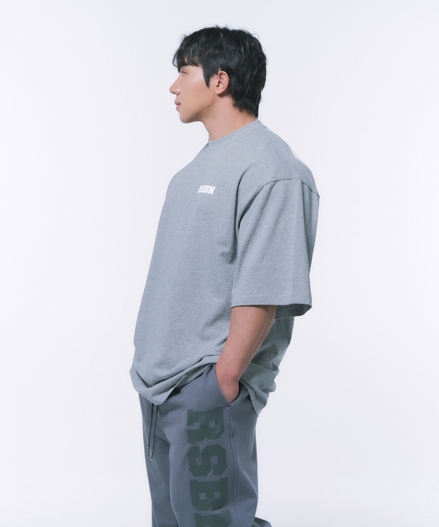 RSBN OVER FIT T-SHIRTS [MELANGE GREY]