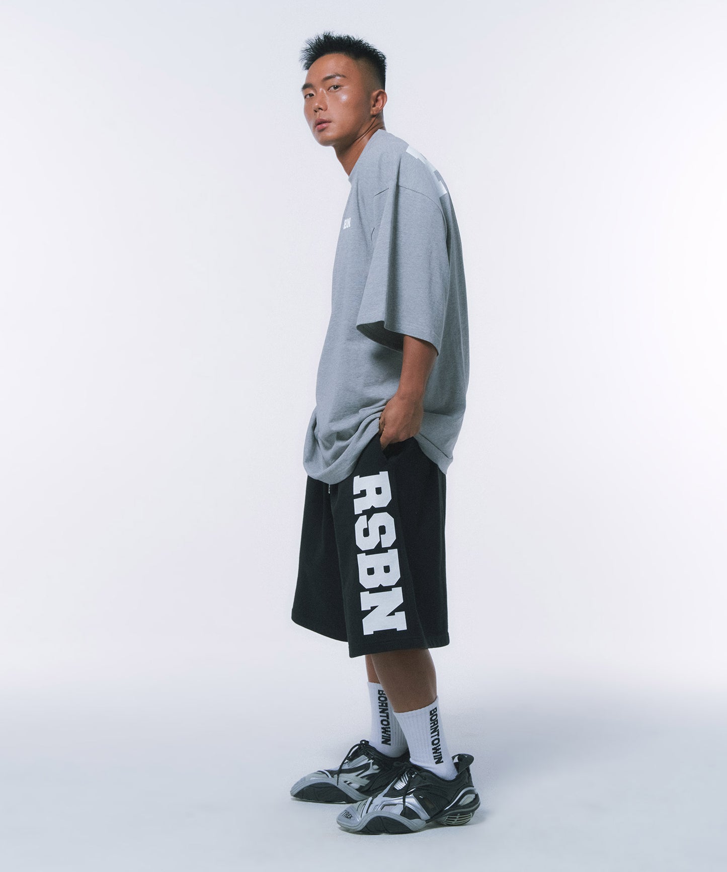 RSBN OVER FIT T-SHIRTS [MELANGE GREY]