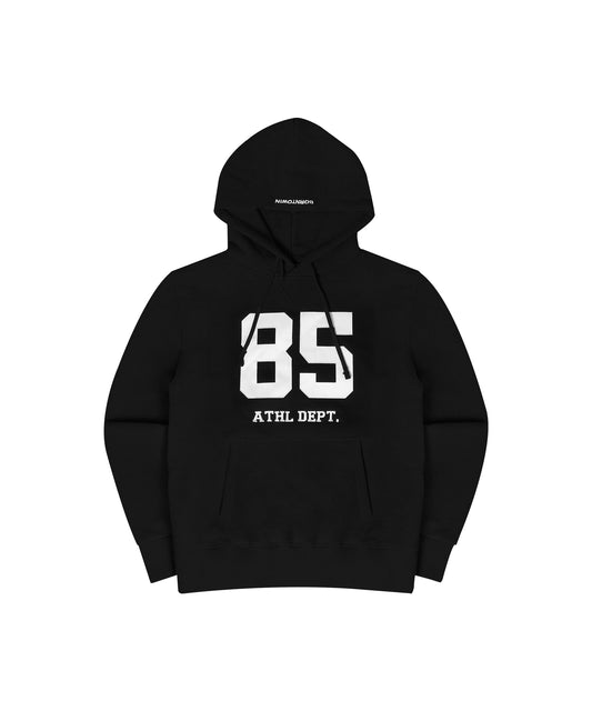 85 APPLIQUE MUSCLE FIT HOODIE [BLACK]