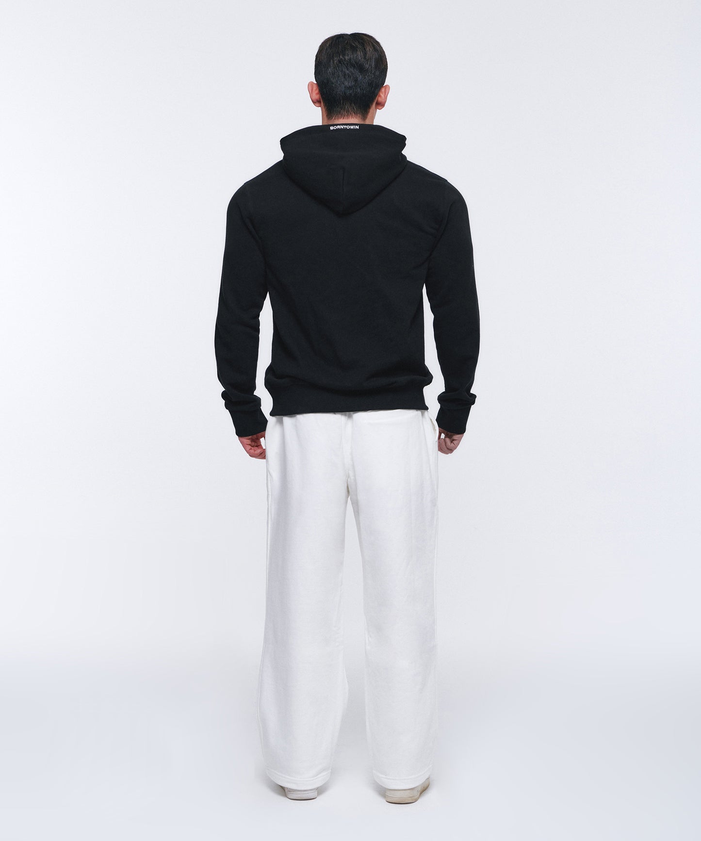 85 APPLIQUE MUSCLE FIT HOODIE [BLACK]