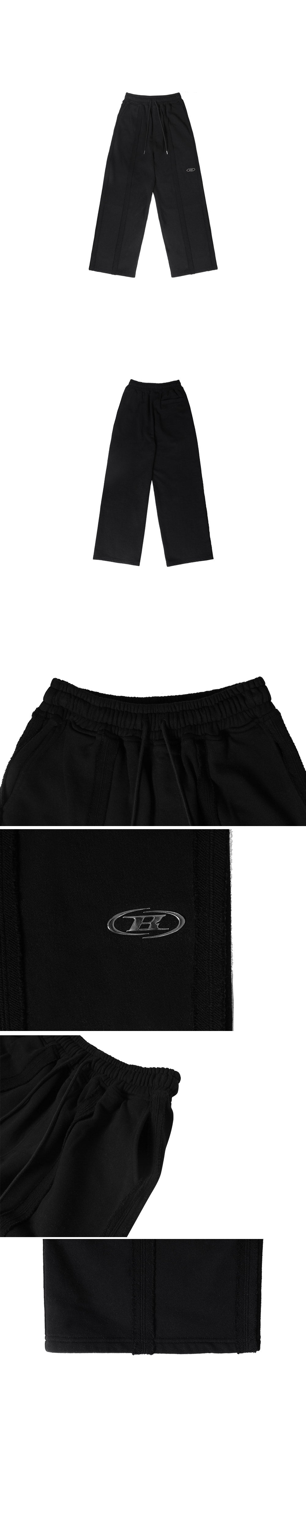 REVERSE OUT SEAM WIDE PANTS [BLACK]