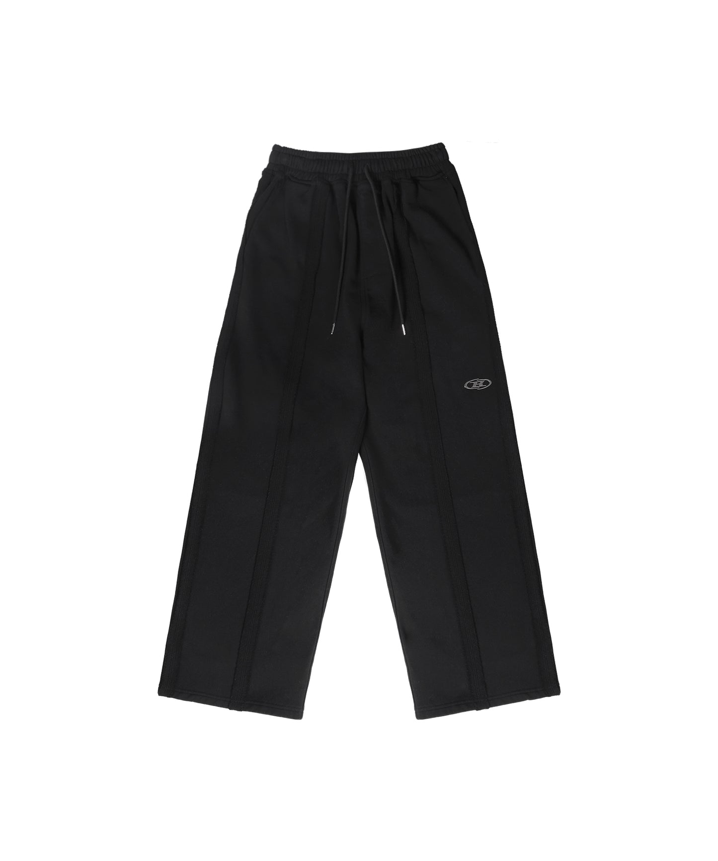REVERSE OUT SEAM WIDE PANTS [BLACK]
