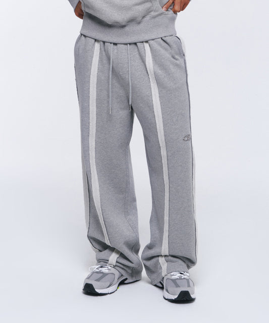 REVERSE OUT SEAM WIDE PANTS [MELANGE GREY]