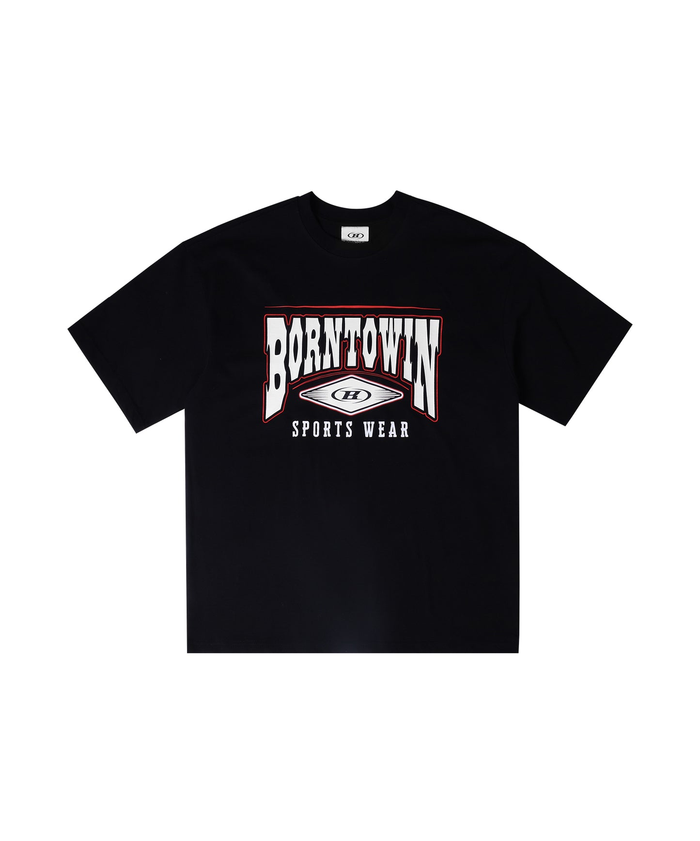 SQUARE ARCH SEMI OVER FIT T-SHIRTS [BLACK]