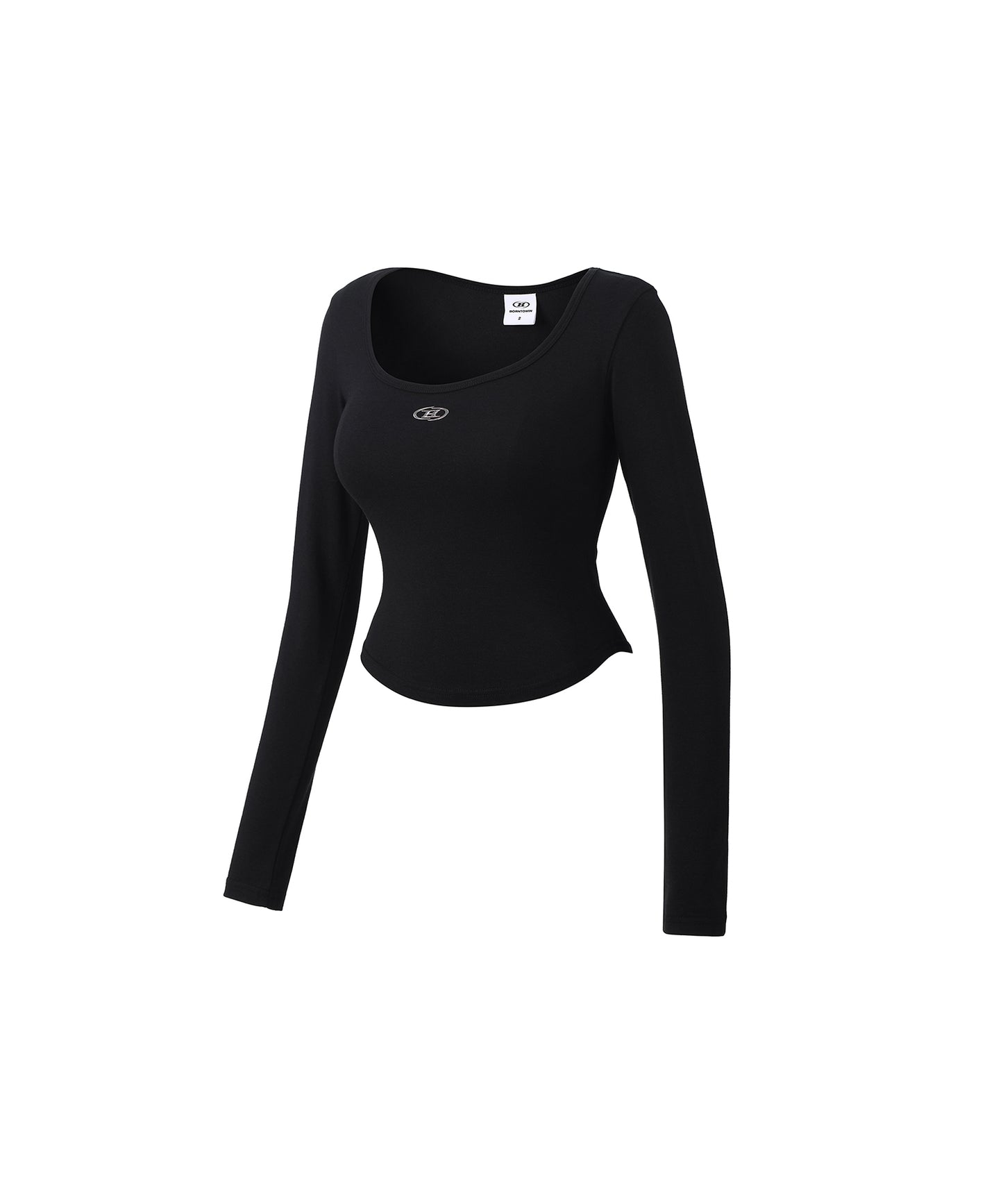W U-NECK MODAL LONG SLEEVE [BLACK]