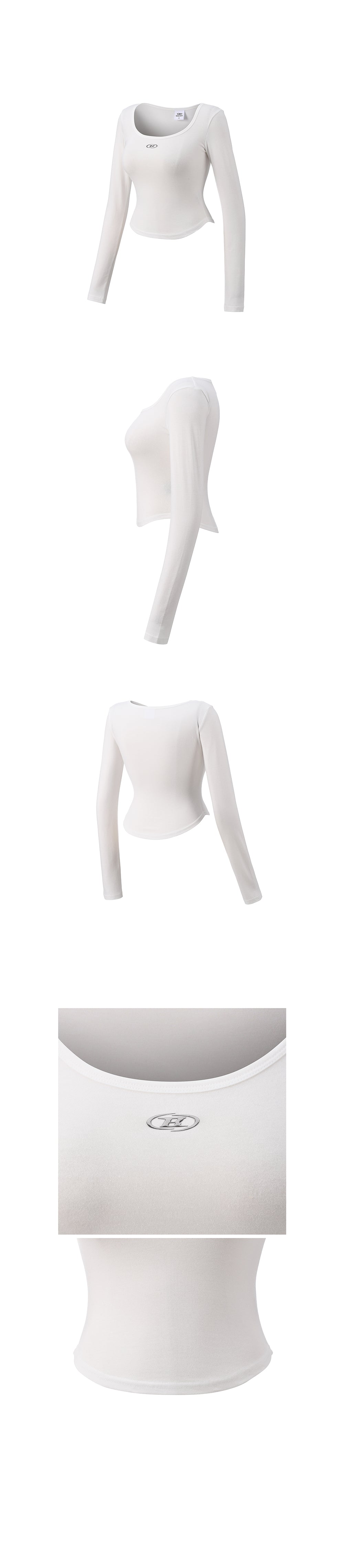 W U-NECK MODAL LONG SLEEVE [WHITE]