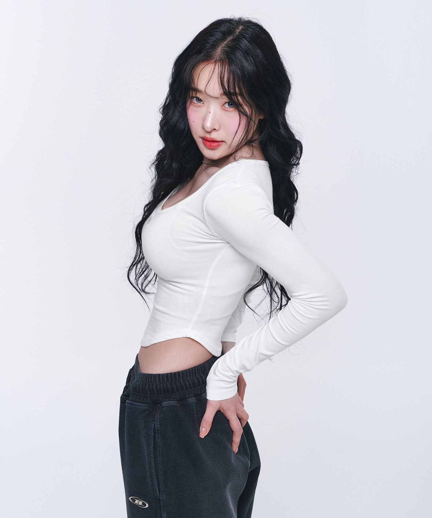 W U-NECK MODAL LONG SLEEVE [WHITE]