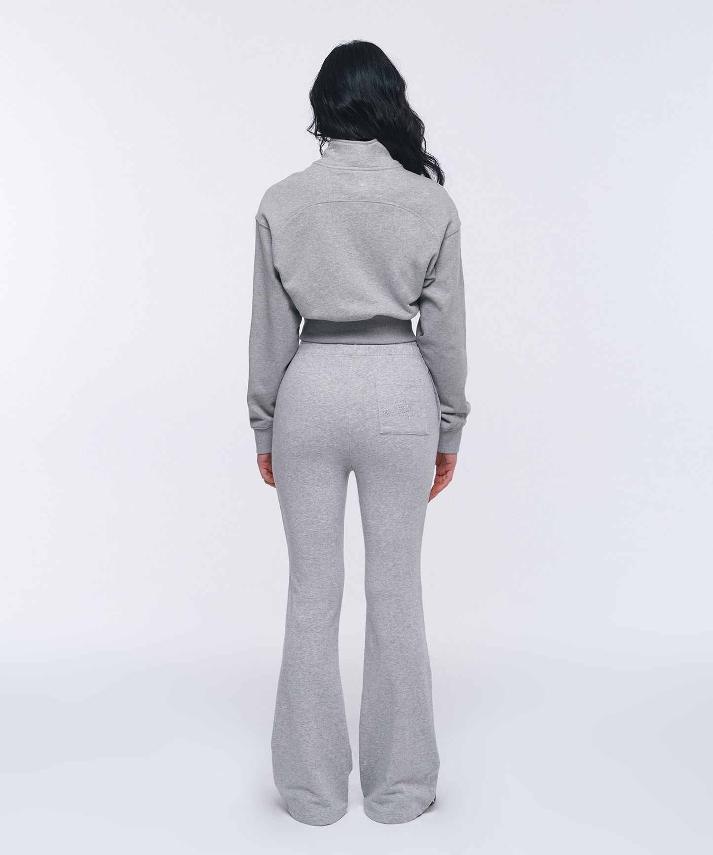 IN STOCK* W SILVER B HALF ZIP UP SWEATSHIRTS [MELANGE GREY]