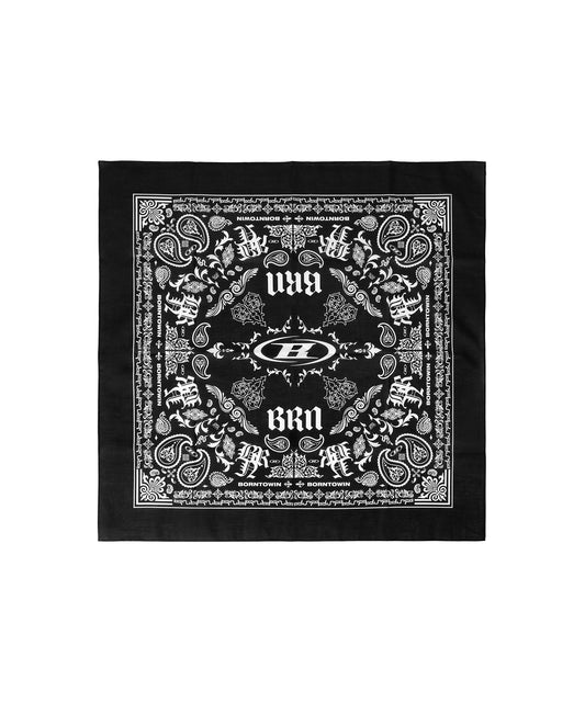 BORNTOWIN PAISLY BANDANA [BLACK]