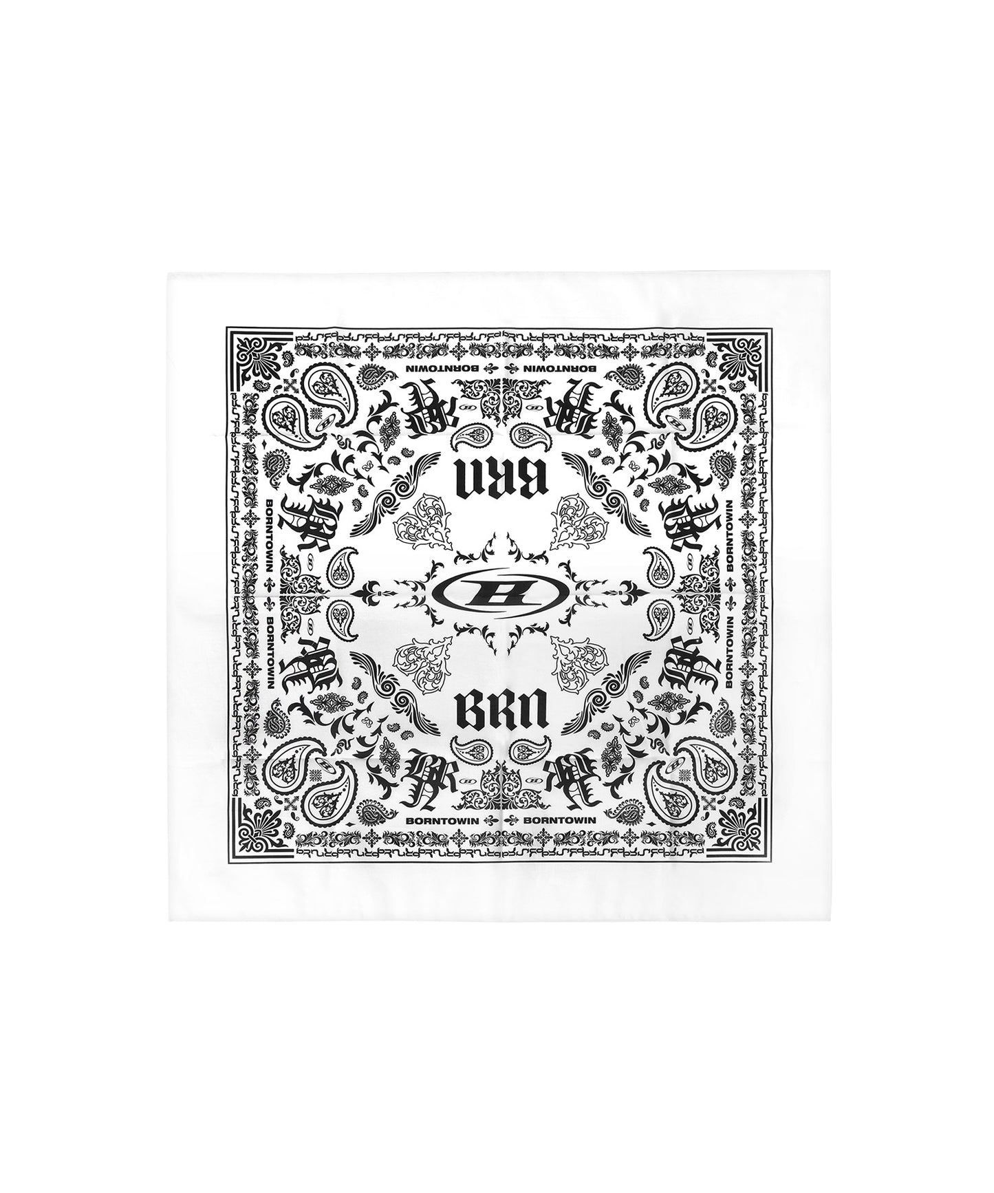 BORNTOWIN PAISLY BANDANA [WHITE]