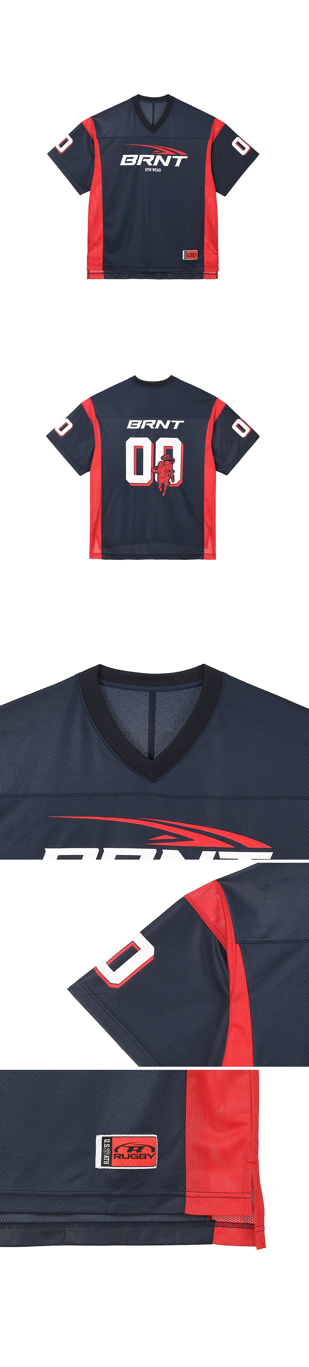 [4/7 Sale] MESH FOOTBAL JERSEY T-SHIRTS [NAVY]