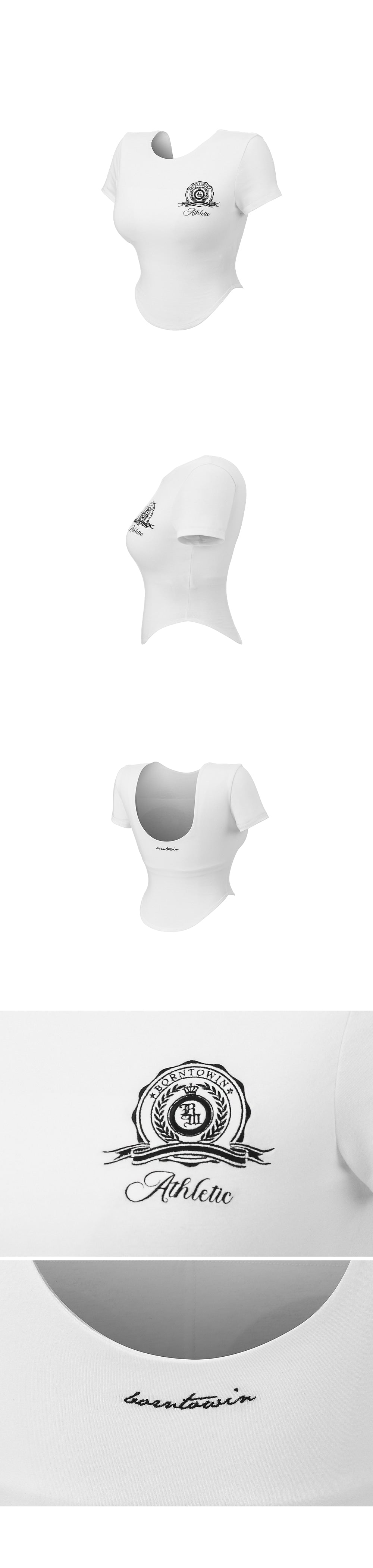 BACKLESS CROP T-SHIRTS [WHITE]