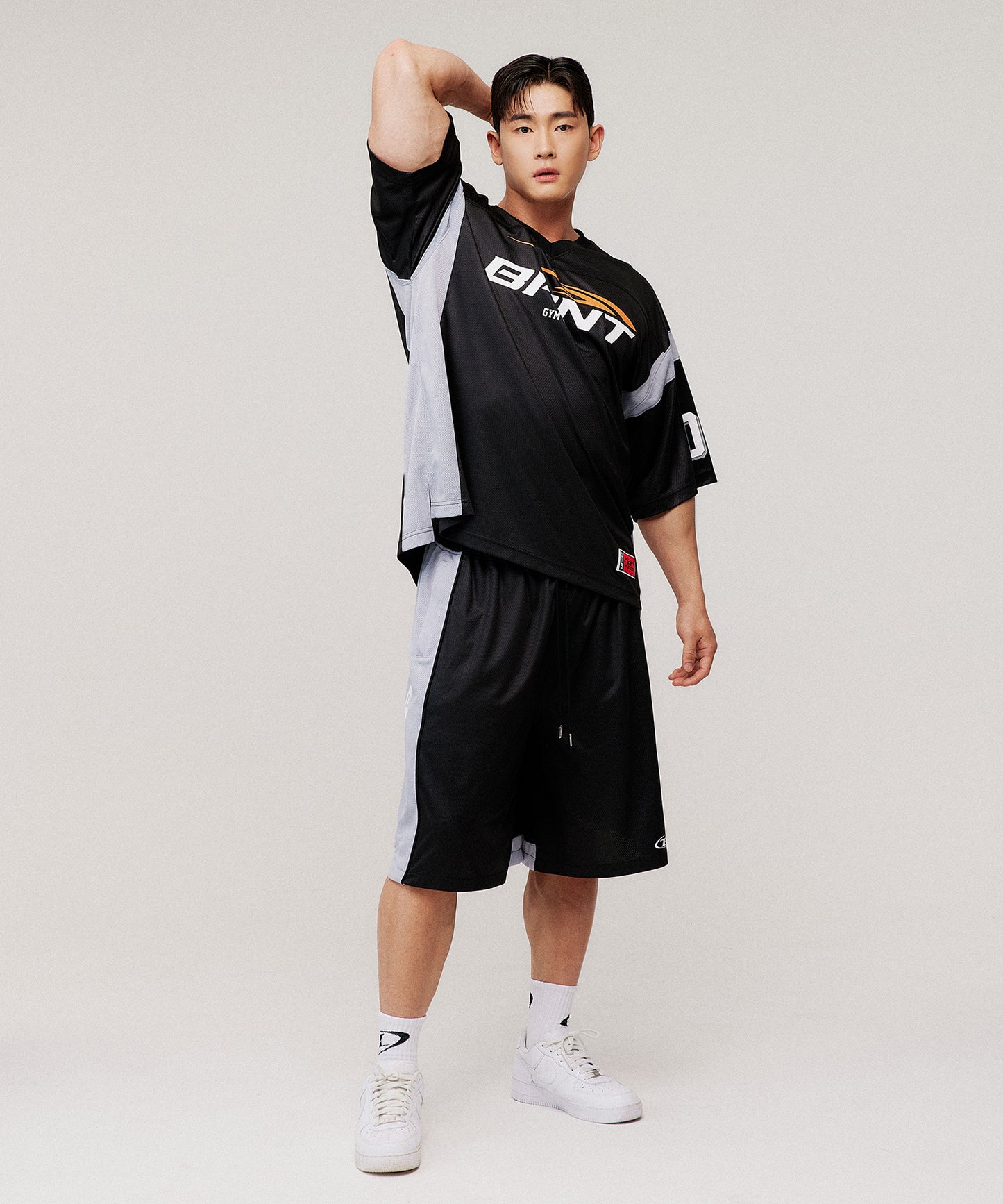[4/7 Sale] MESH FOOTBALL JERSEY T-SHIRTS [BLACK]