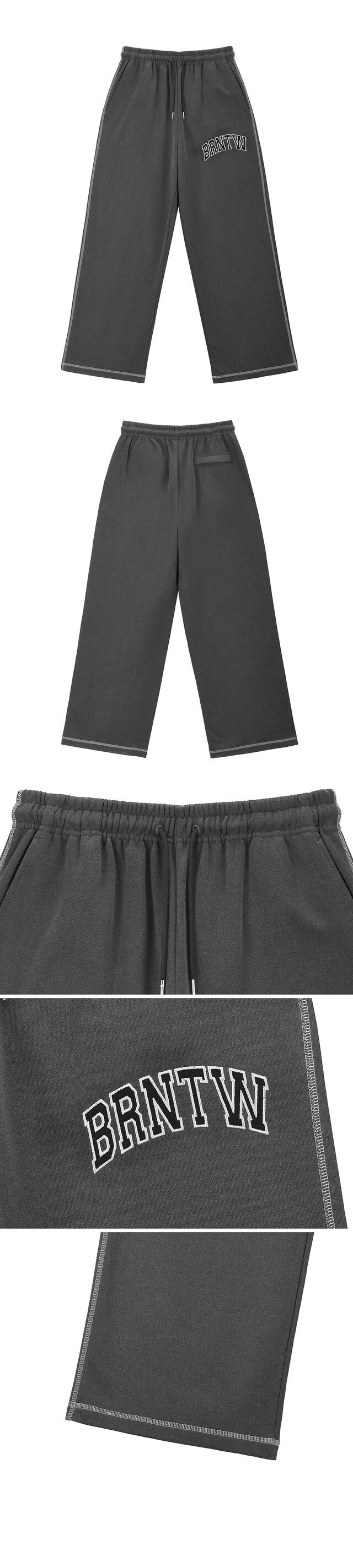 W PIGMENT DYEING SEMI WIDE PANTS [CHARCOAL]