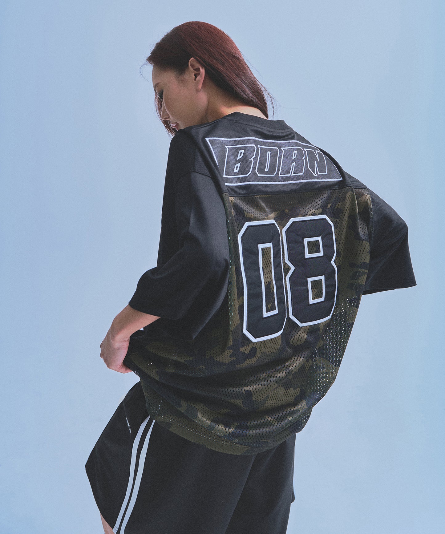 IN STOCK* 08 RUGBY JERSEY T-SHIRTS [BLACK CAMO]