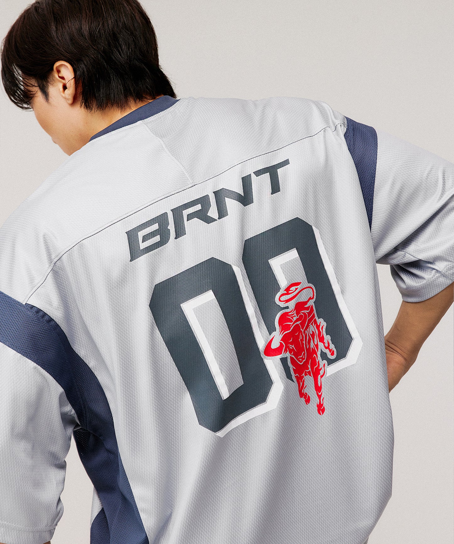 [4/7 Sale] MESH FOOTBAL JERSEY T-SHIRTS [SILVER]