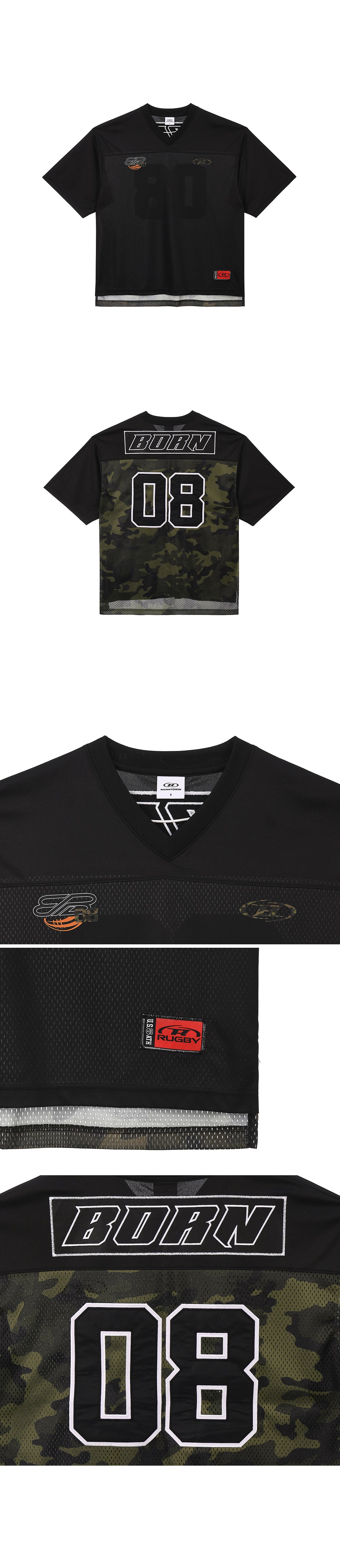 08 RUGBY JERSEY T-SHIRTS [BLACK]