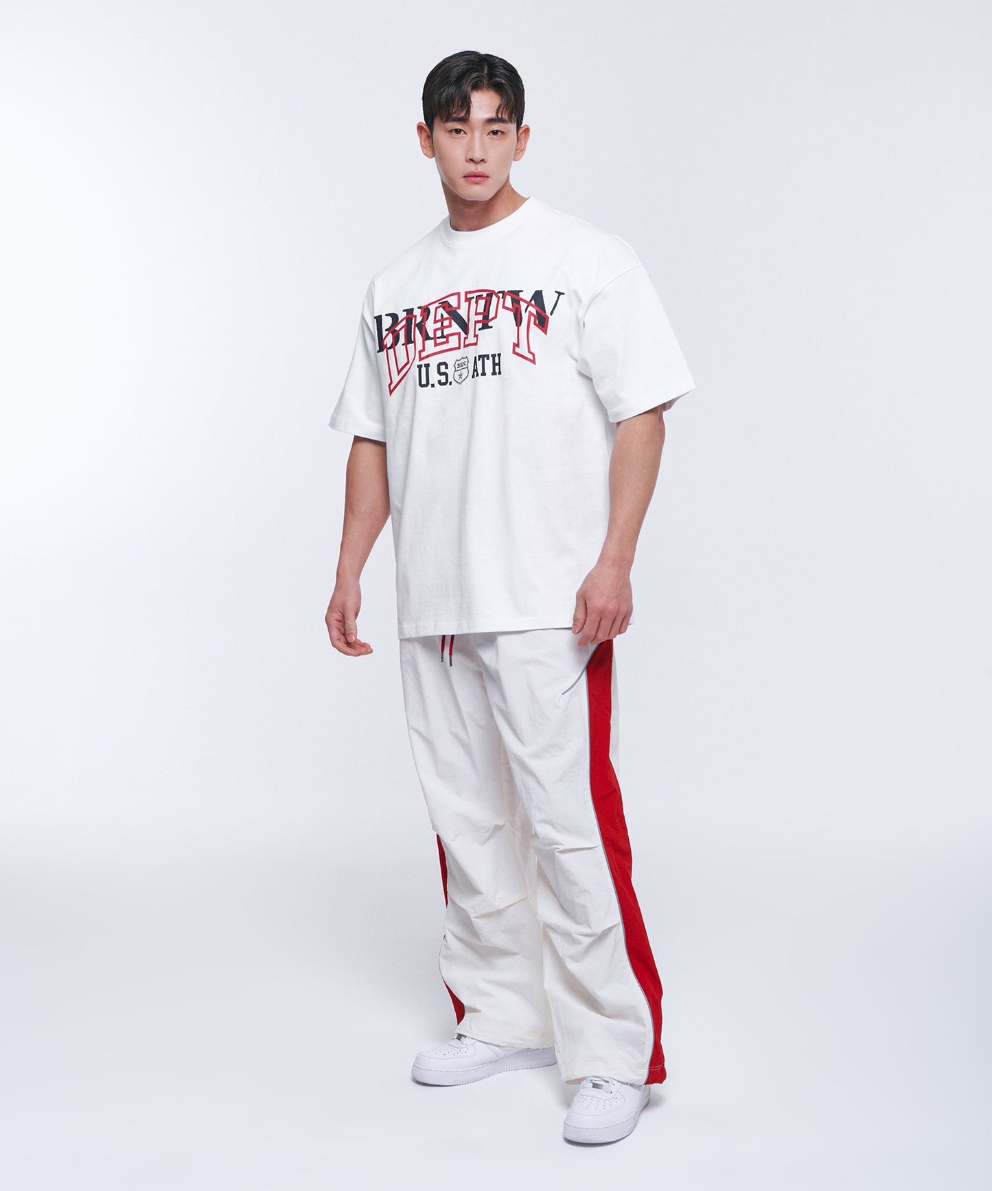 DEPT BACK CUTTING SEMI OVER FIT T-SHIRTS [WHITE]