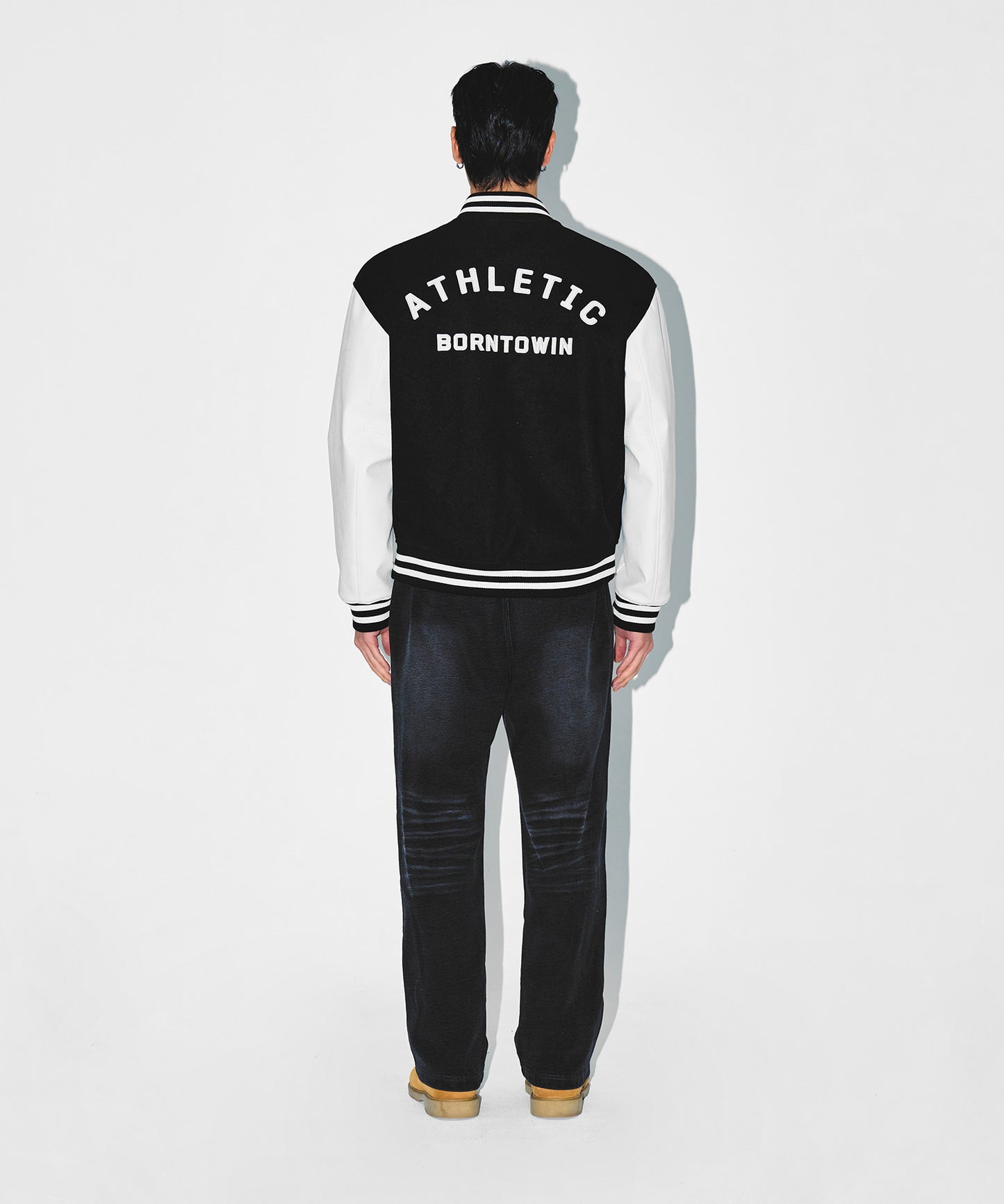 ATHLETIC VARSITY QUILTED JACKET [BLACK]