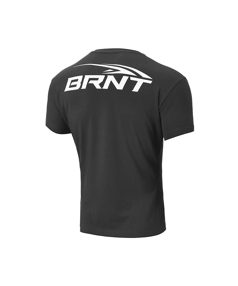 BRNT BACK LOGO MUSCLE FIT T-SHIRTS [CHARCOAL]