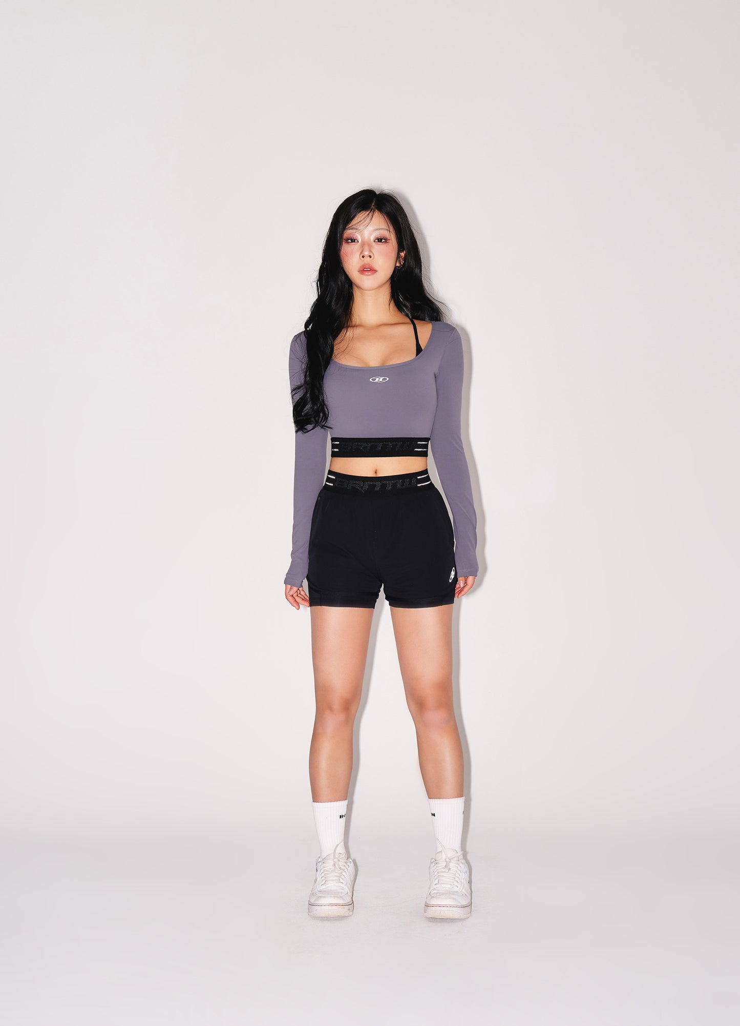 IN STOCK* W REFLECTIVE TWO IN ONE SHORTS [BLACK]
